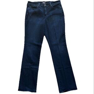 NYDJ Jeans Marilyn Straight Lift Tuck Technology Shaping Dark Wash Denim Size 14